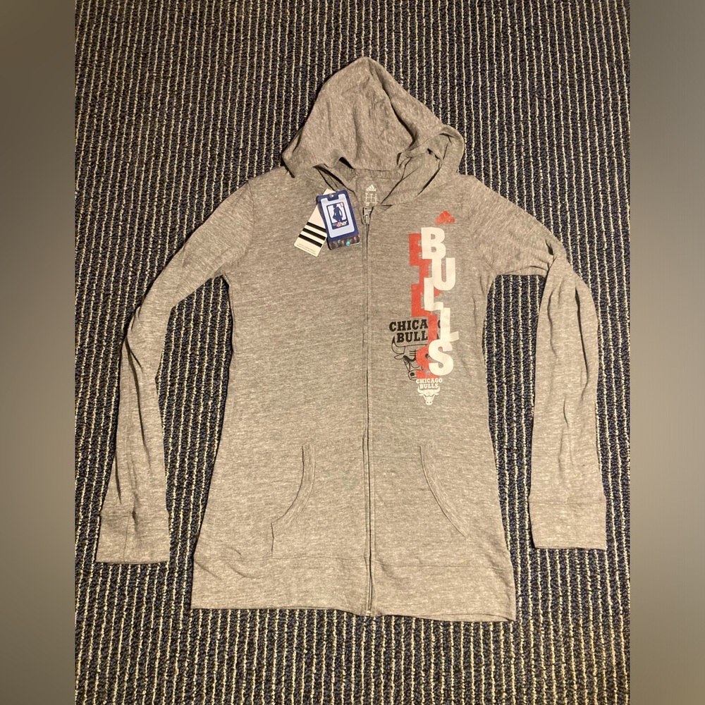NWT Chicago Bulls Full Zip Hooded Sweatshirt Hoodie Women's Small Adidas NBA4her